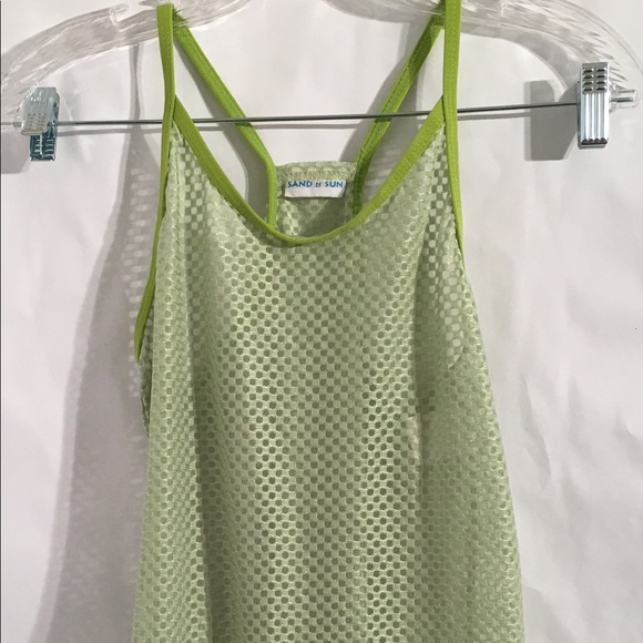 Sand & Sun Green Dress Tank Cover up SZ Tag Faded - Picture 1 of 7